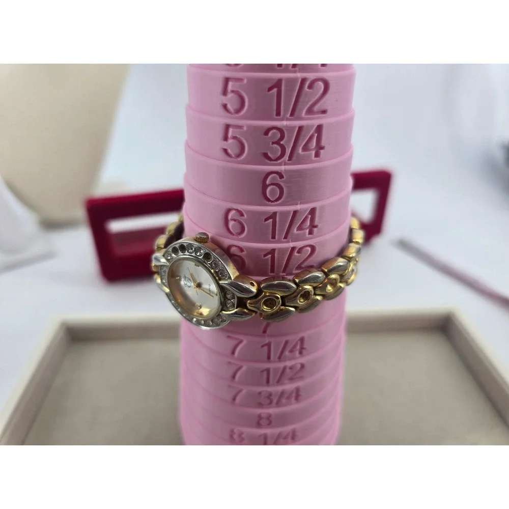 Elizabeth Taylor Wrist Watch Womens Two-Tone Rhinestone Bezel Analog Quartz*